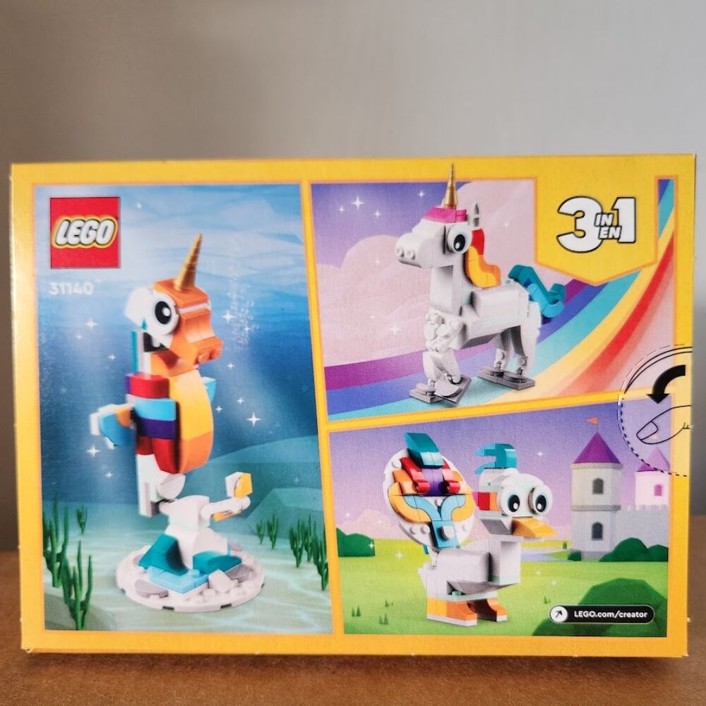 LEGO Creator 3 n1 Magical Unicorn Seahorse Peacock Rainbow 31140 Easter Basket G - Picture 2 of 9